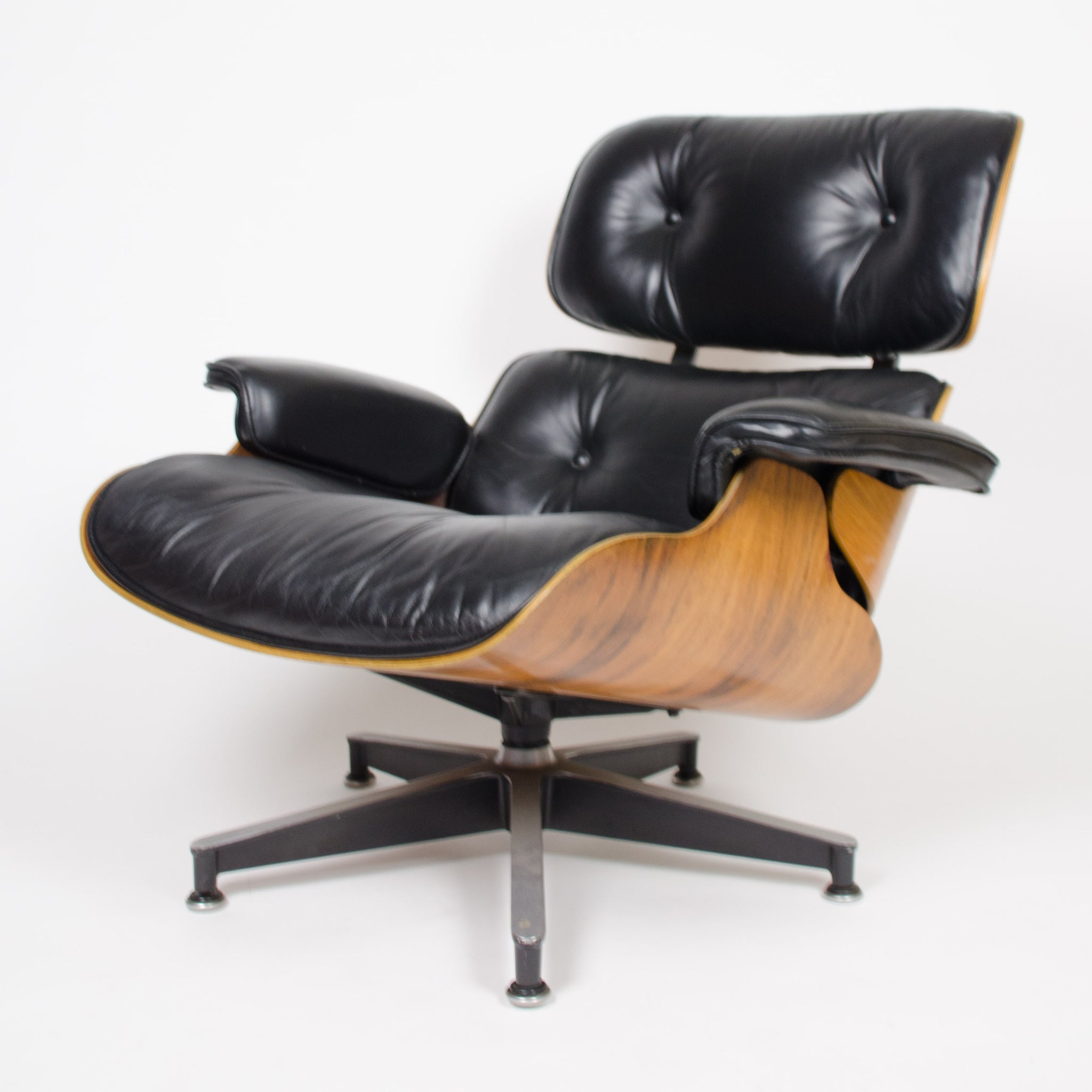 SOLD 1970's Herman Miller Eames Lounge Chair & Ottoman Rosewood 670 671 Black Leather