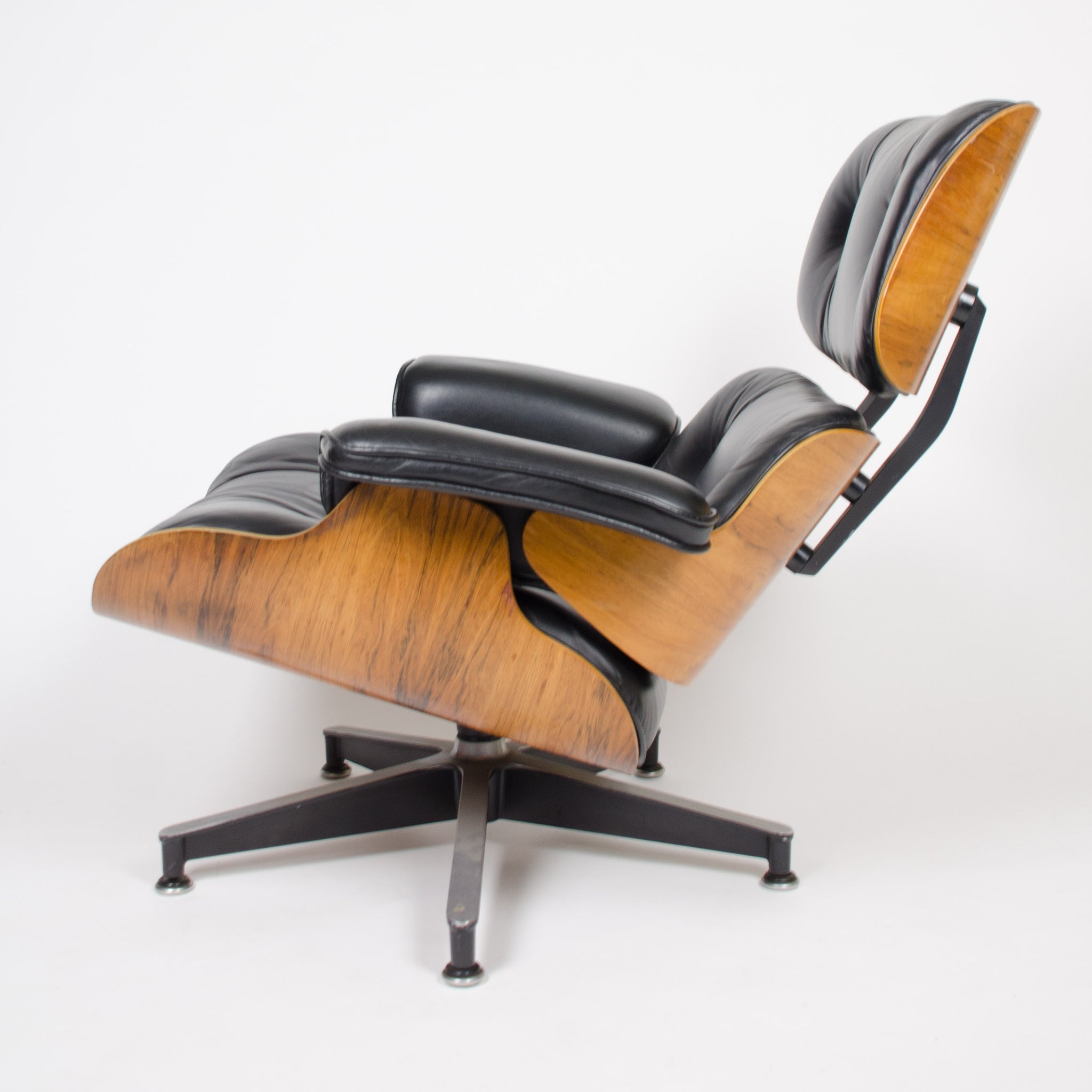 SOLD 1970's Herman Miller Eames Lounge Chair & Ottoman Rosewood 670 671 Black Leather