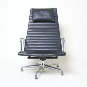 SOLD Eames Herman Miller Aluminum Group Executive Lounge Chair Black Leather Mint