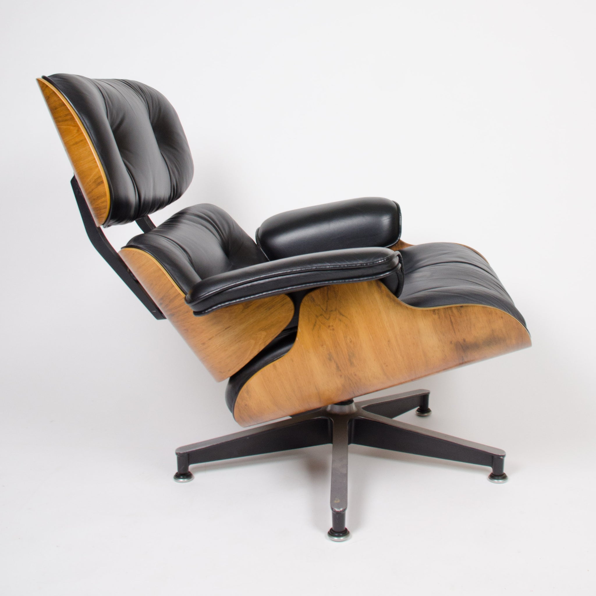 SOLD 1970's Herman Miller Eames Lounge Chair & Ottoman Rosewood 670 671 Black Leather