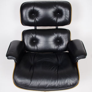 SOLD 1970's Herman Miller Eames Lounge Chair & Ottoman Rosewood 670 671 Black Leather