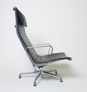 SOLD Eames Herman Miller Aluminum Group Executive Lounge Chair Black Leather Mint