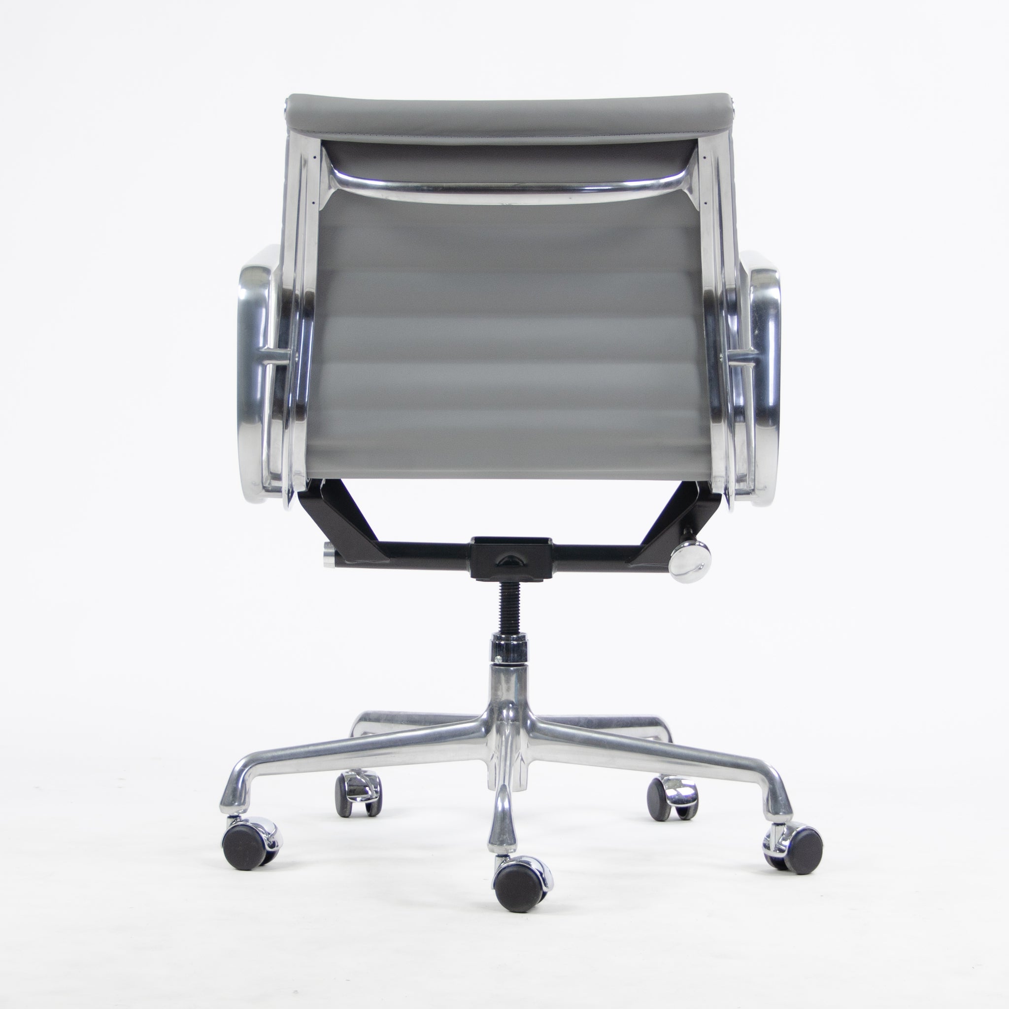 SOLD 2010s Herman Miller Eames Low Back Aluminum Group Executive Chair in Gray Leather