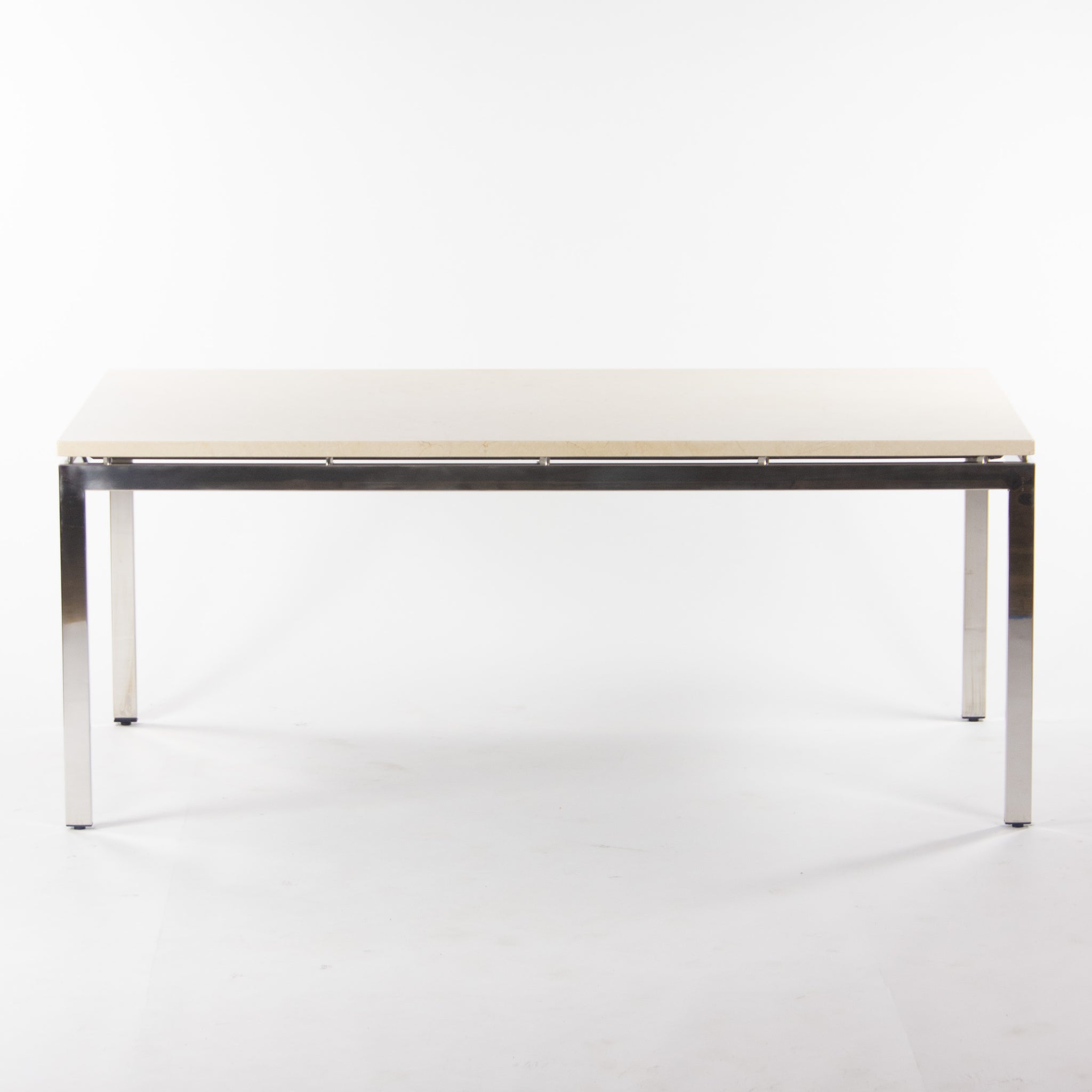Granite Cumberland 6x3 Meeting Dining Conference Table Beige w/ Stainless Steel Base