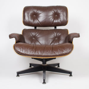 SOLD 1973 Herman Miller Eames Lounge Chair & Ottoman Rosewood 670 671 Brown Leather