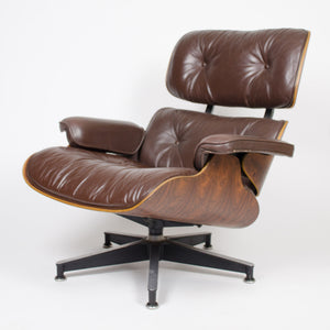 SOLD 1973 Herman Miller Eames Lounge Chair & Ottoman Rosewood 670 671 Brown Leather