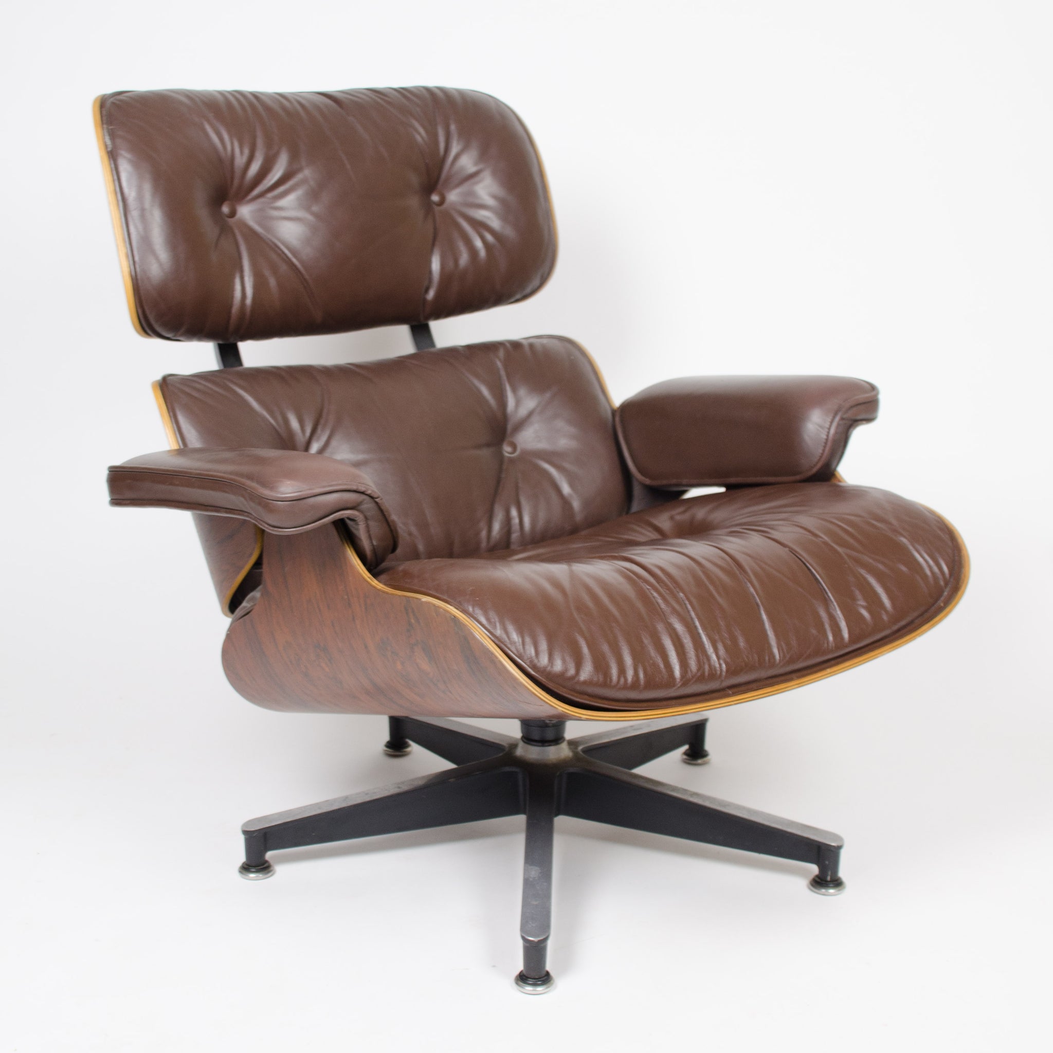 SOLD 1973 Herman Miller Eames Lounge Chair & Ottoman Rosewood 670 671 Brown Leather