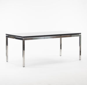 SOLD Granite 2011 Cumberland Meeting Dining Table Desk Black w/ Polished Stainless Base