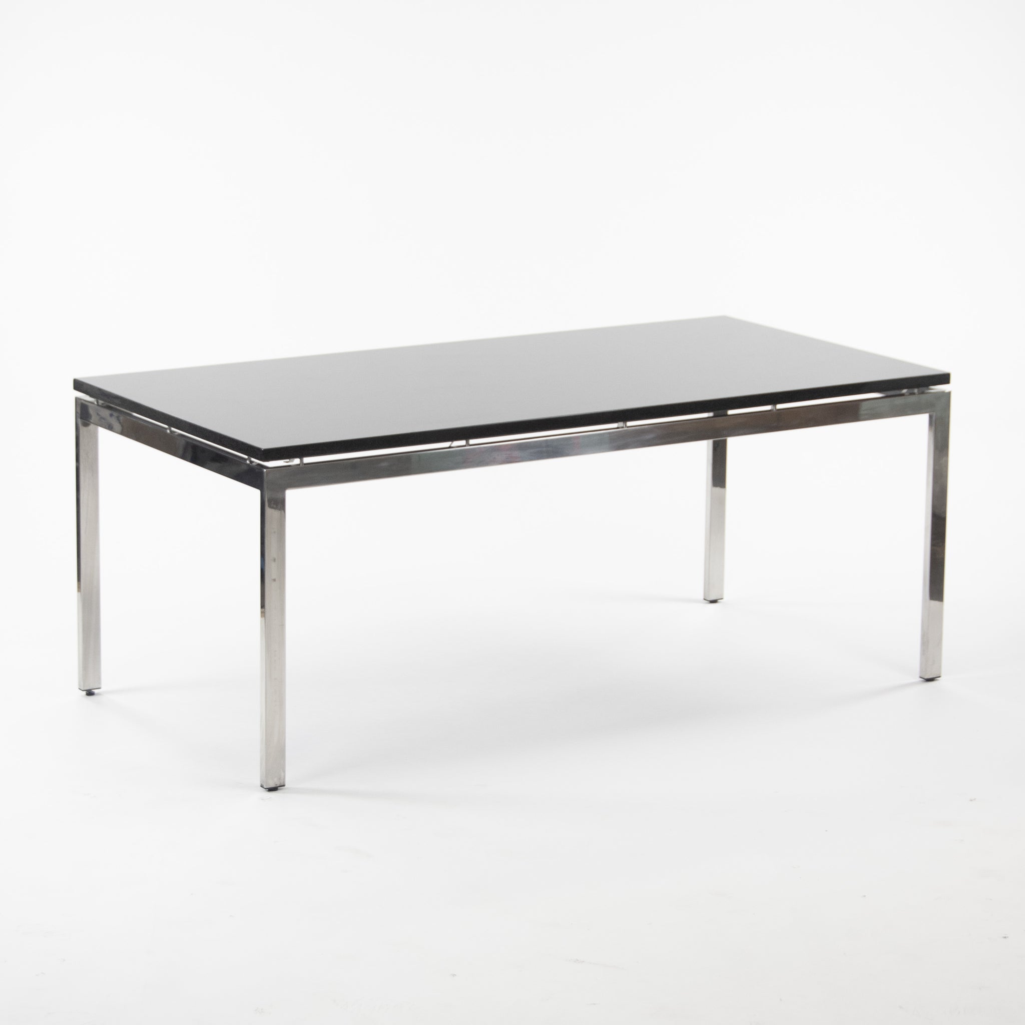 SOLD Granite 2011 Cumberland Meeting Dining Table Desk Black w/ Polished Stainless Base