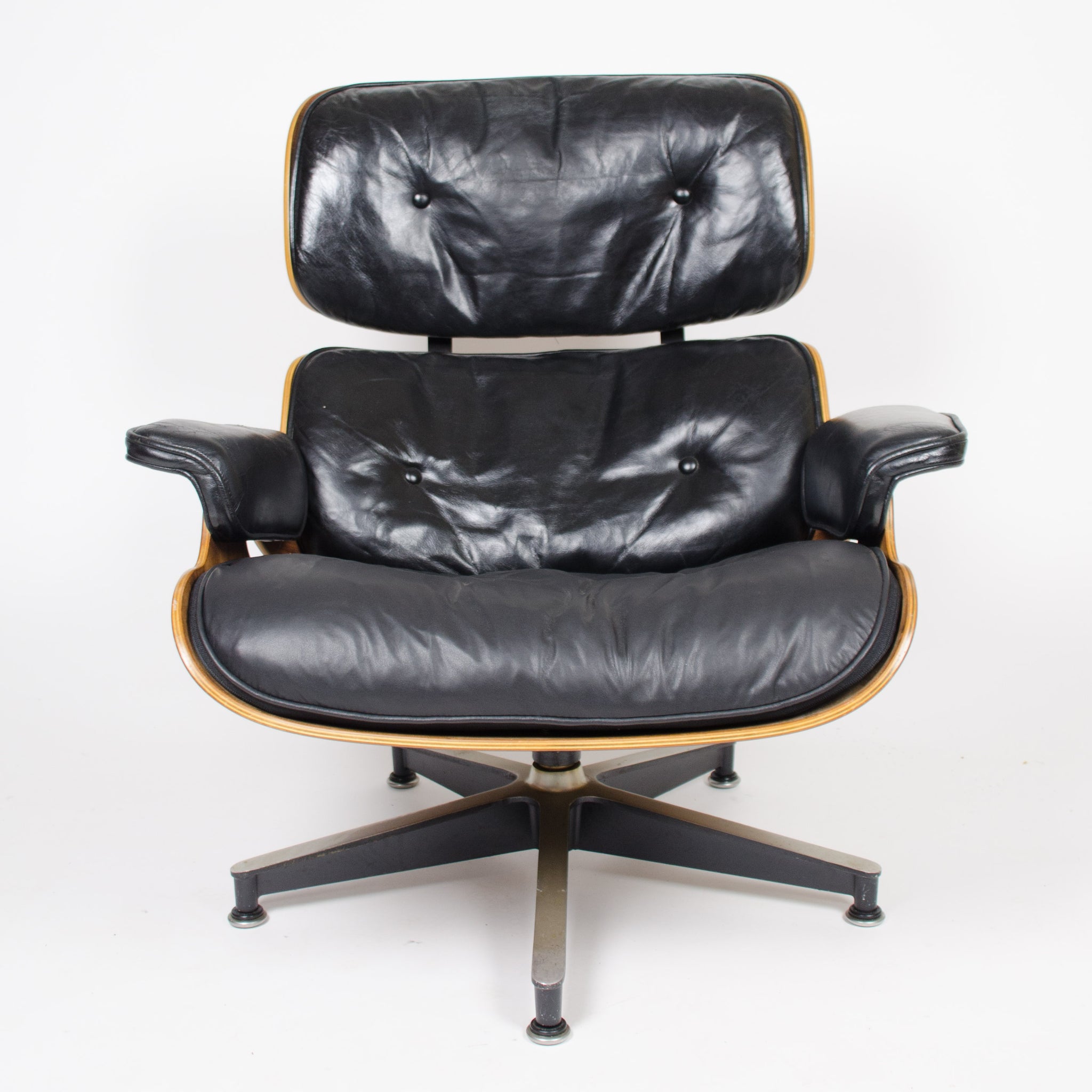 SOLD 1960's Herman Miller Eames Lounge Chair & Ottoman Rosewood 670 671 Black Leather