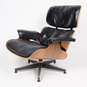 SOLD 1960's Herman Miller Eames Lounge Chair & Ottoman Rosewood 670 671 Black Leather