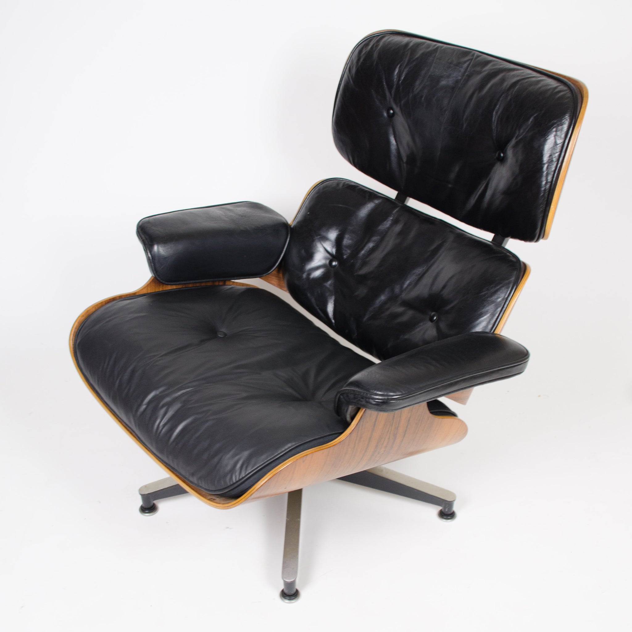 SOLD 1960's Herman Miller Eames Lounge Chair & Ottoman Rosewood 670 671 Black Leather