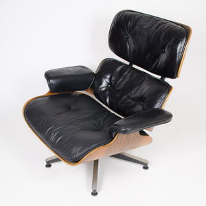 SOLD 1960's Herman Miller Eames Lounge Chair & Ottoman Rosewood 670 671 Black Leather