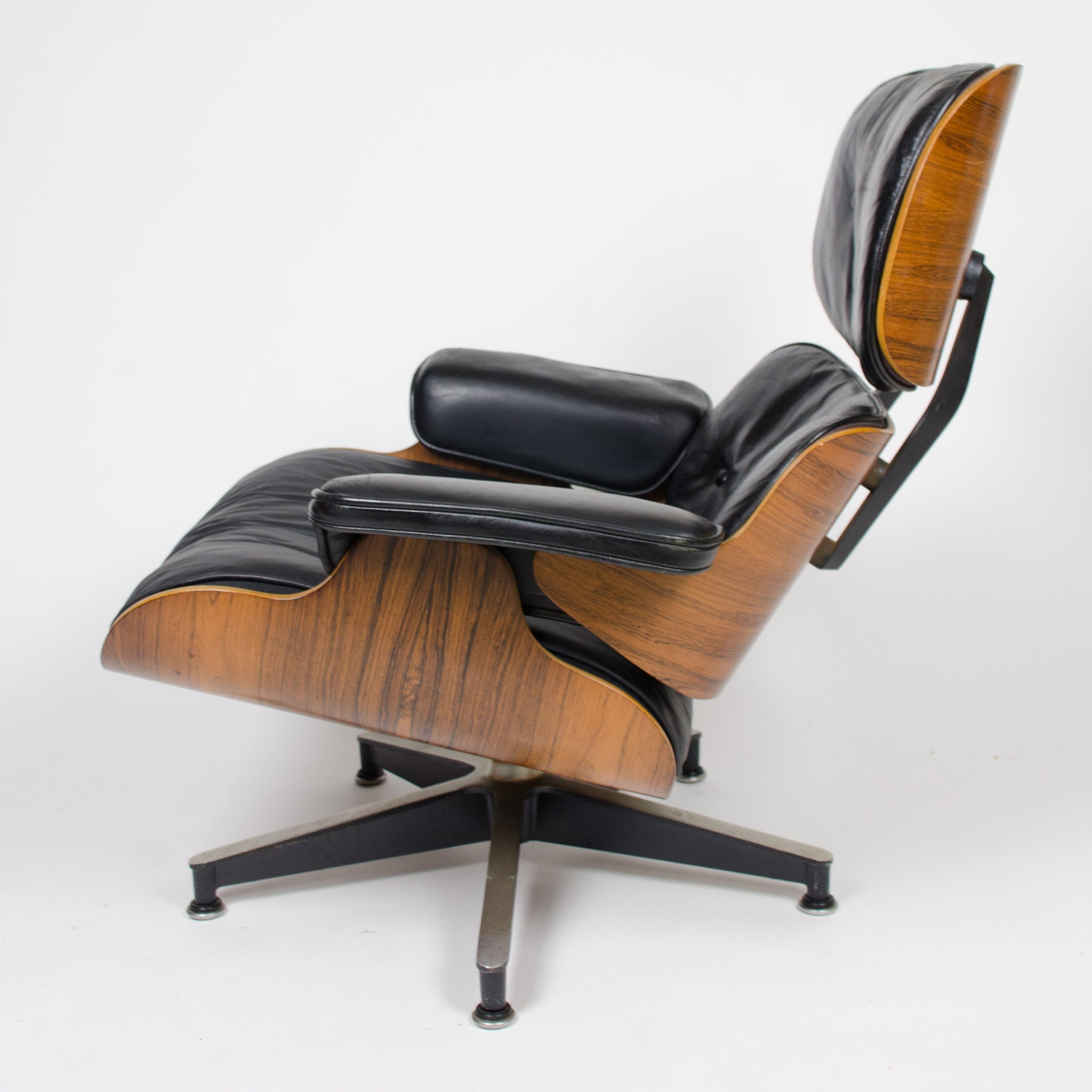 SOLD 1960's Herman Miller Eames Lounge Chair & Ottoman Rosewood 670 671 Black Leather