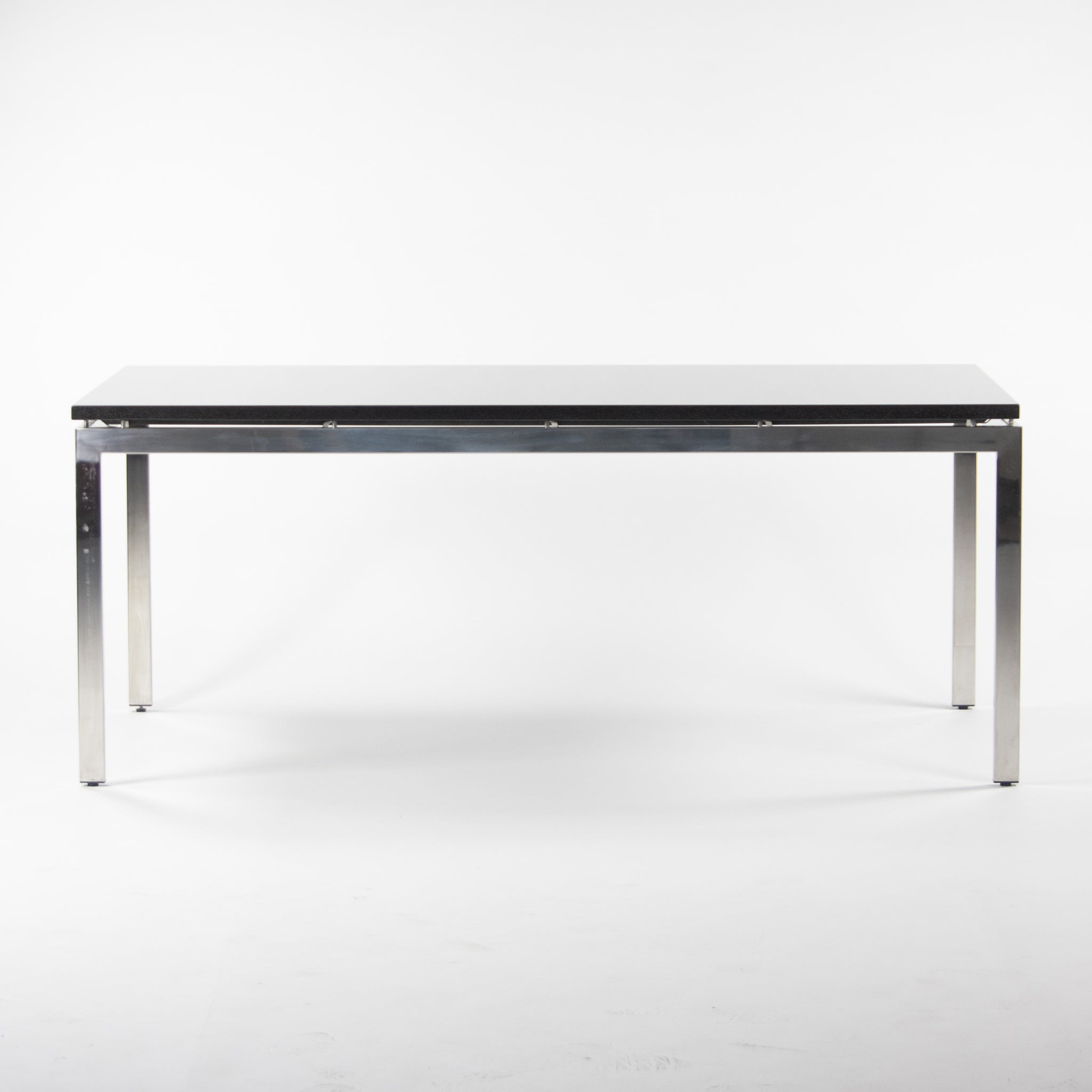 SOLD Granite 2011 Cumberland Meeting Dining Table Desk Black w/ Polished Stainless Base