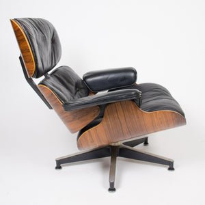 SOLD 1960's Herman Miller Eames Lounge Chair & Ottoman Rosewood 670 671 Black Leather