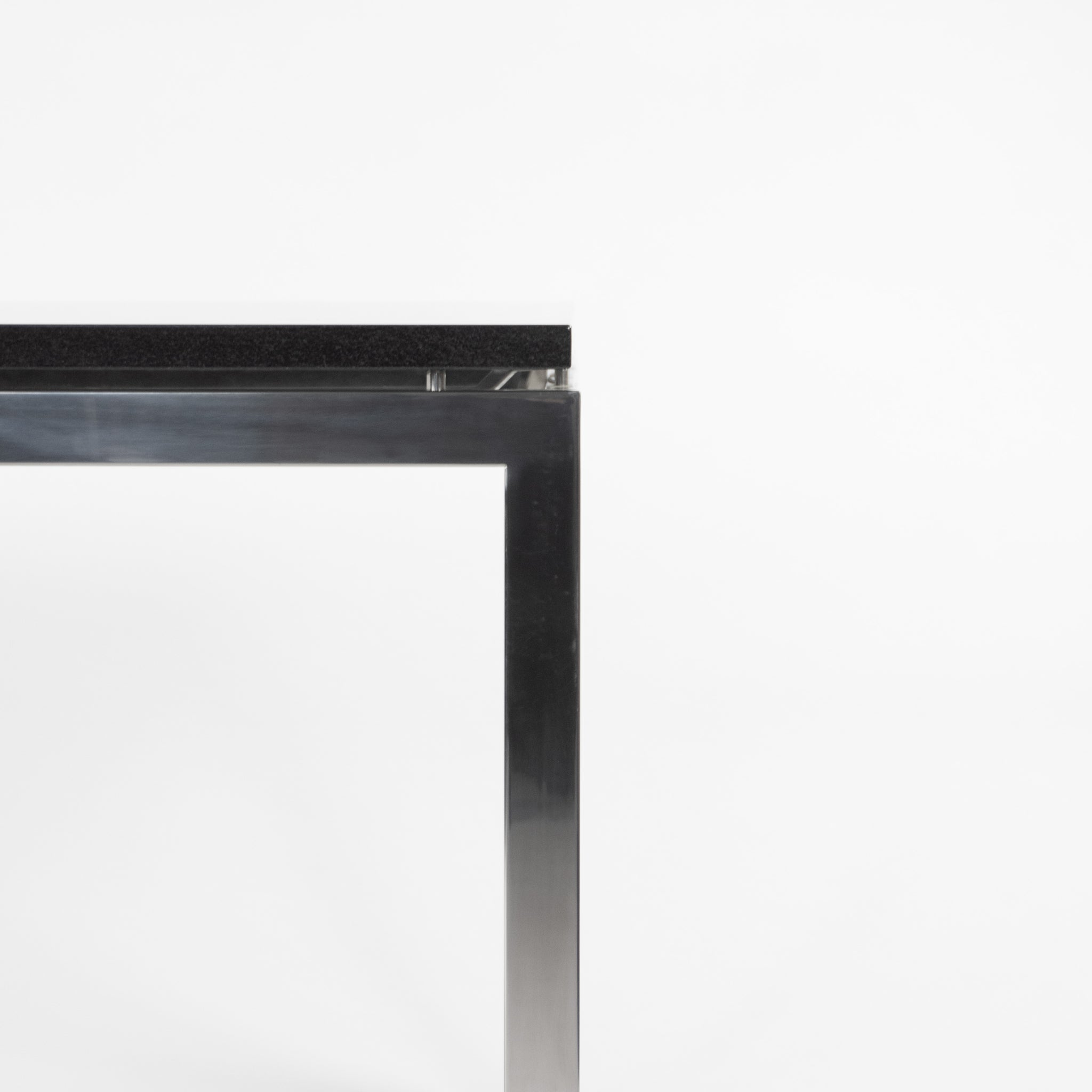 SOLD Granite 2011 Cumberland Meeting Dining Table Desk Black w/ Polished Stainless Base