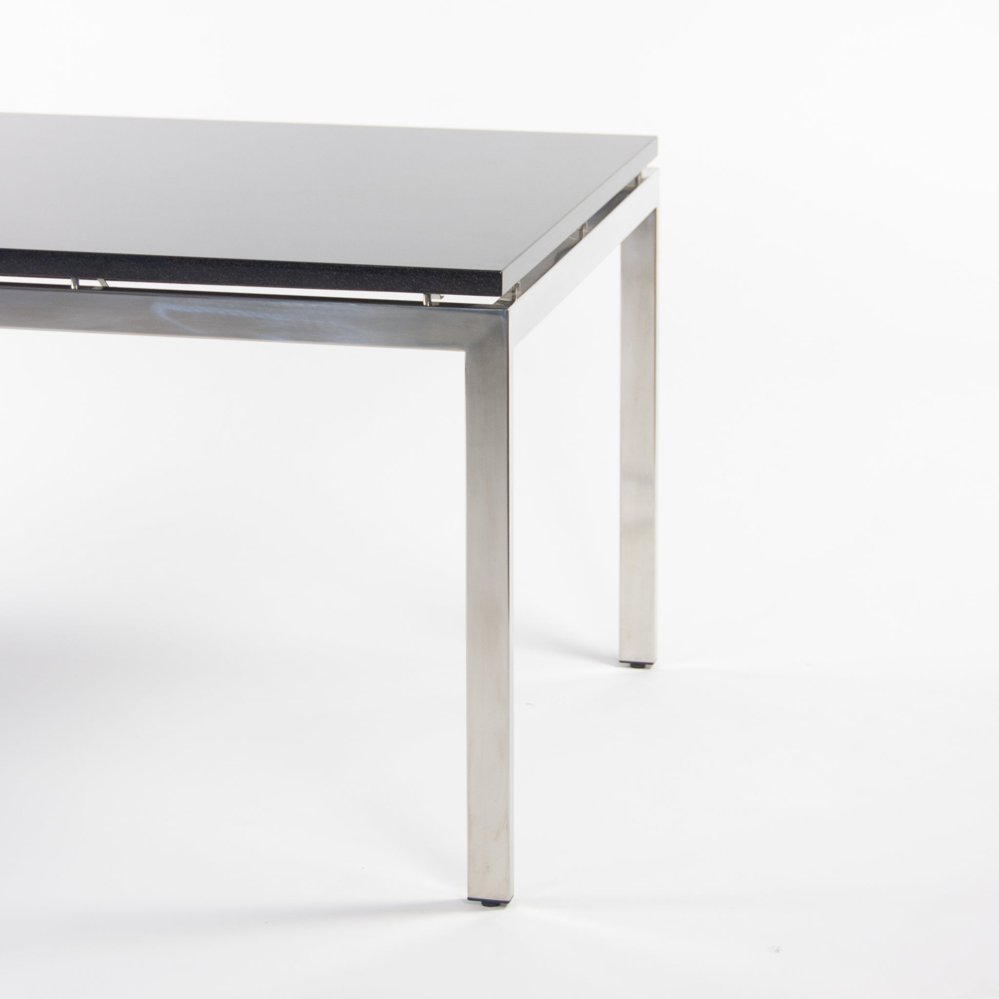 SOLD Granite 2011 Cumberland Meeting Dining Table Desk Black w/ Polished Stainless Base