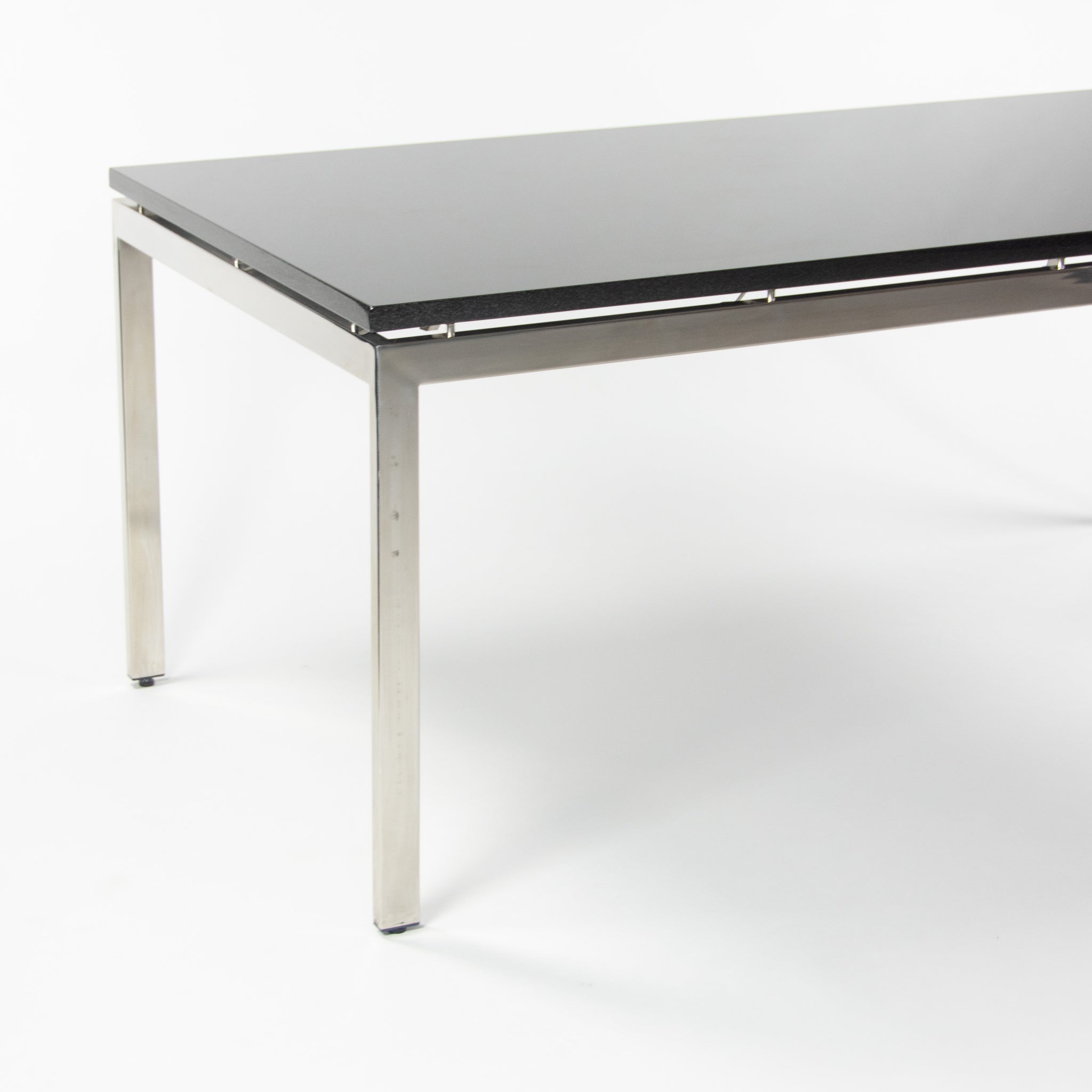SOLD Granite 2011 Cumberland Meeting Dining Table Desk Black w/ Polished Stainless Base