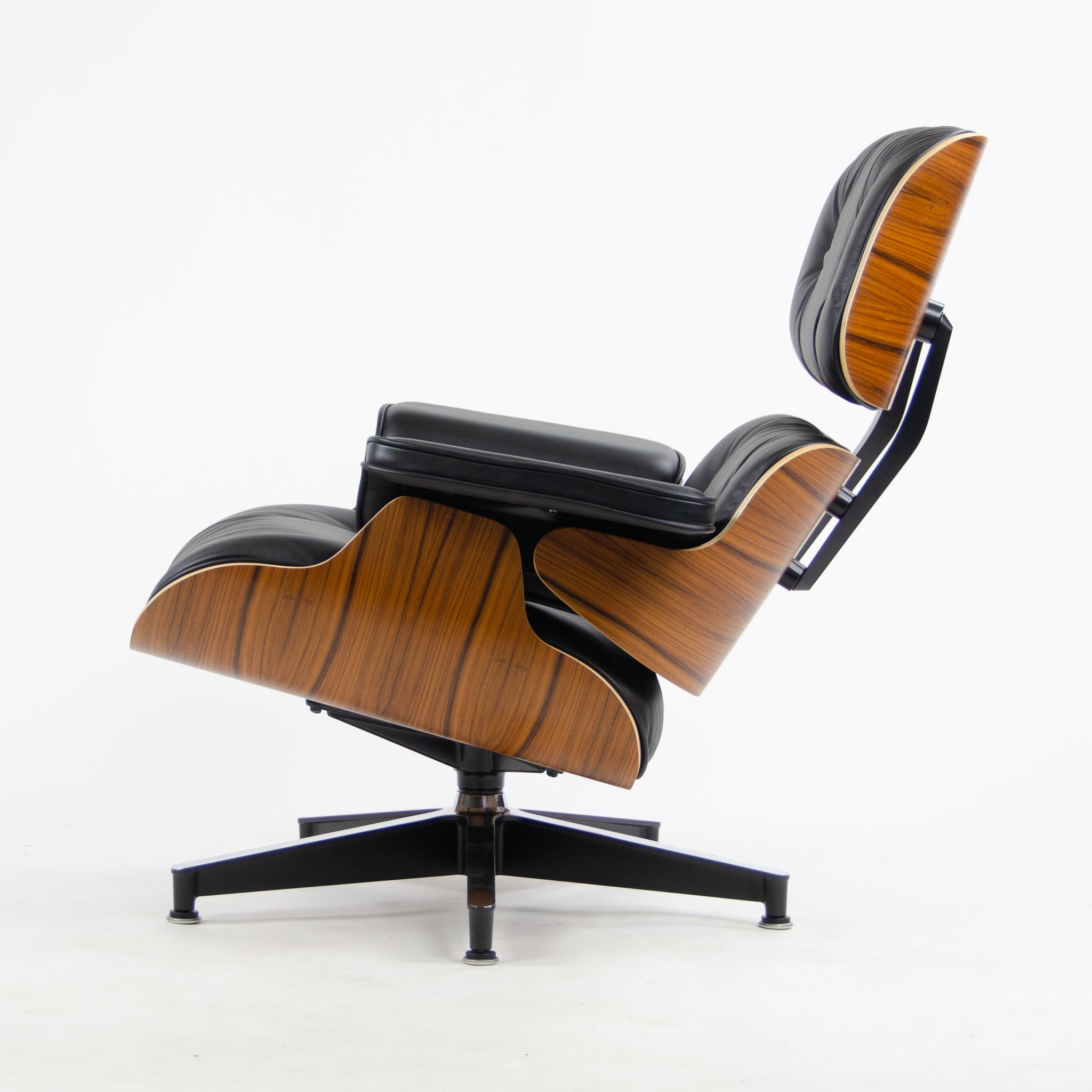 SOLD Eames Herman Miller Lounge Chair & Ottoman Palisander 670 671 Black Leather NEW