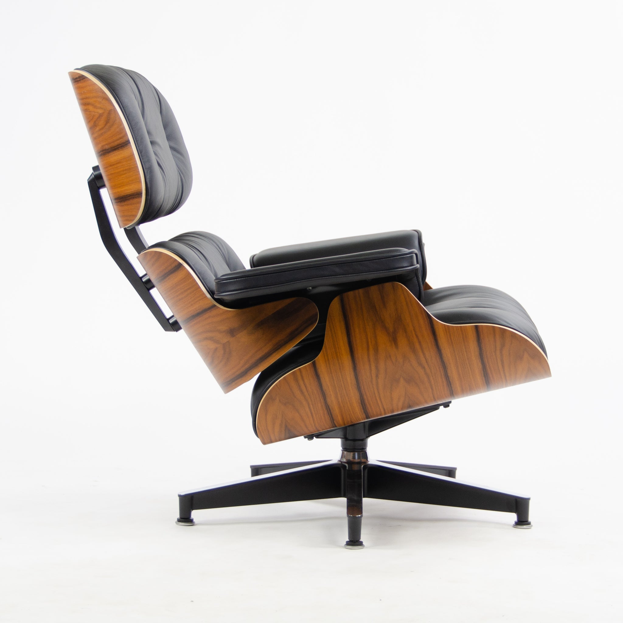 SOLD Eames Herman Miller Lounge Chair & Ottoman Palisander 670 671 Black Leather NEW