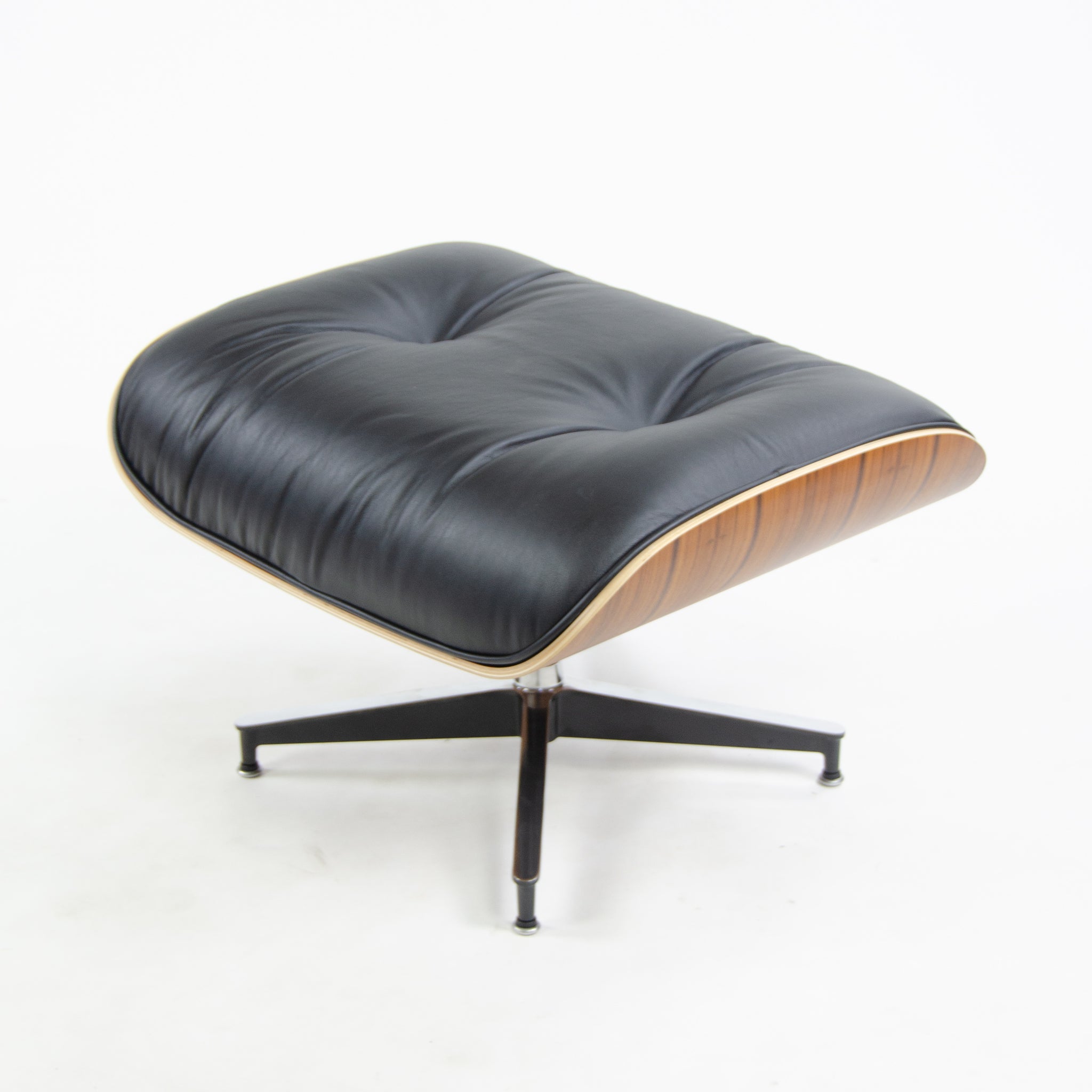 SOLD Eames Herman Miller Lounge Chair & Ottoman Palisander 670 671 Black Leather NEW