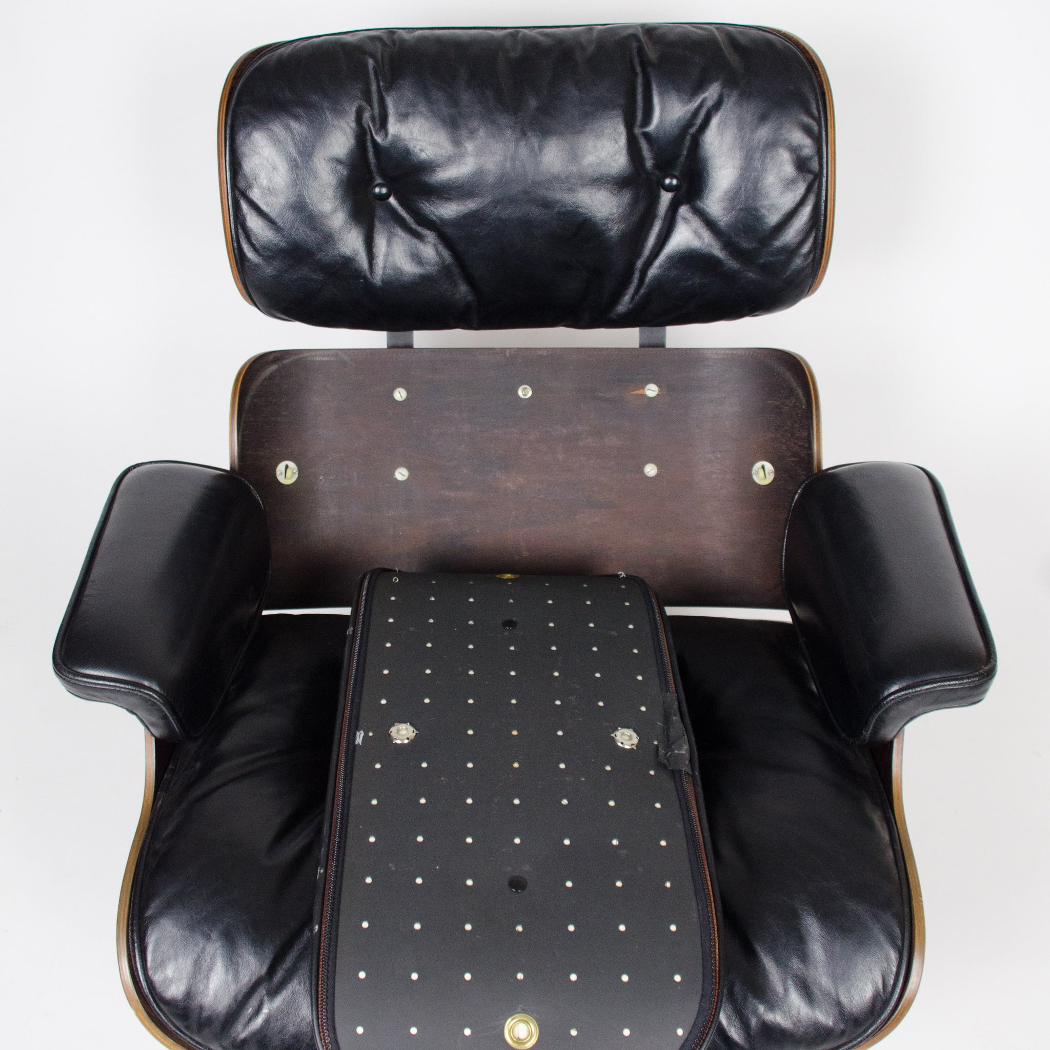 SOLD 1956 Holy Grail Herman Miller Eames Lounge Chair w Swivel Ottoman Boots + 3 Hole