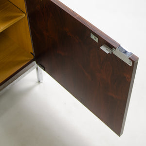 SOLD 1960's Florence Knoll Vintage Rosewood and Marble Credenza Cabinet Finished Back