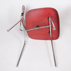 Eames Evans Herman Miller 1940's DCM Dining Chairs Red Aniline Dye 1x Available