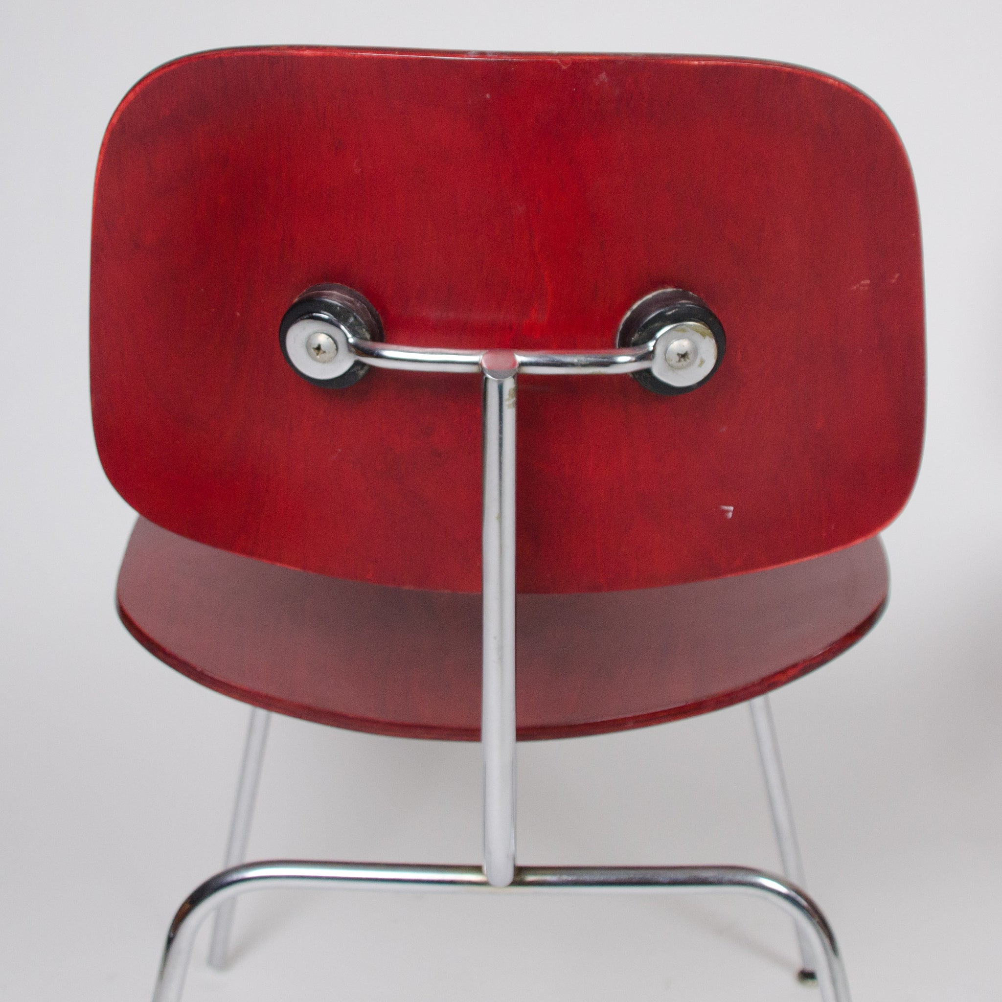 Eames Evans Herman Miller 1940's DCM Dining Chairs Red Aniline Dye 1x Available