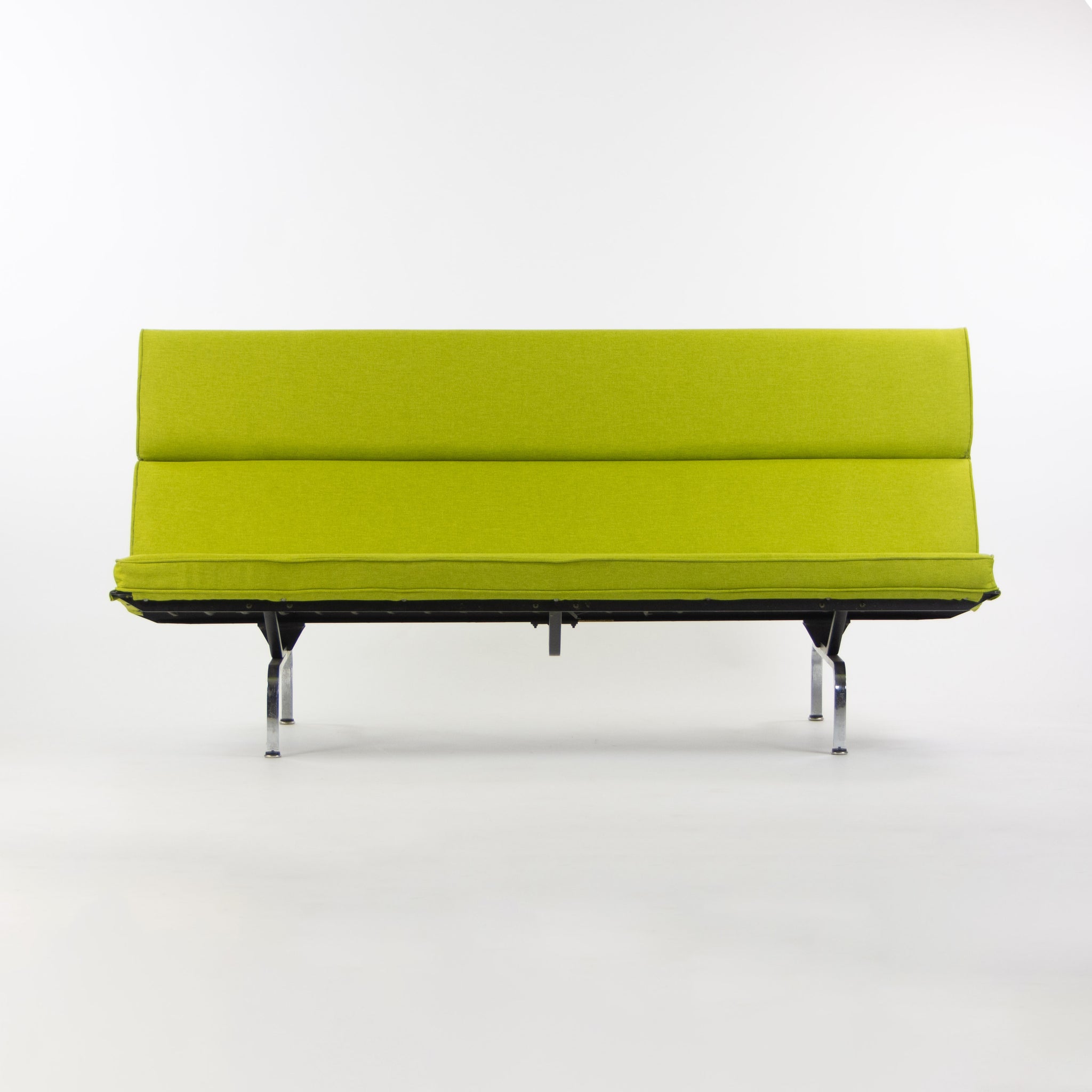 SOLD Herman Miller Eames Vintage Sofa Compact with Lime Green Knoll Upholstery