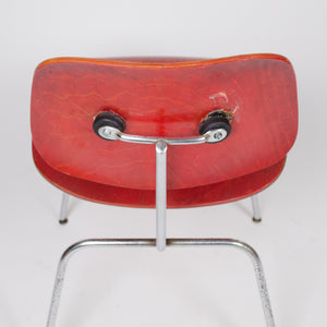 Eames Evans Herman Miller 1940's DCM Dining Chairs Red Aniline Dye 1x Available