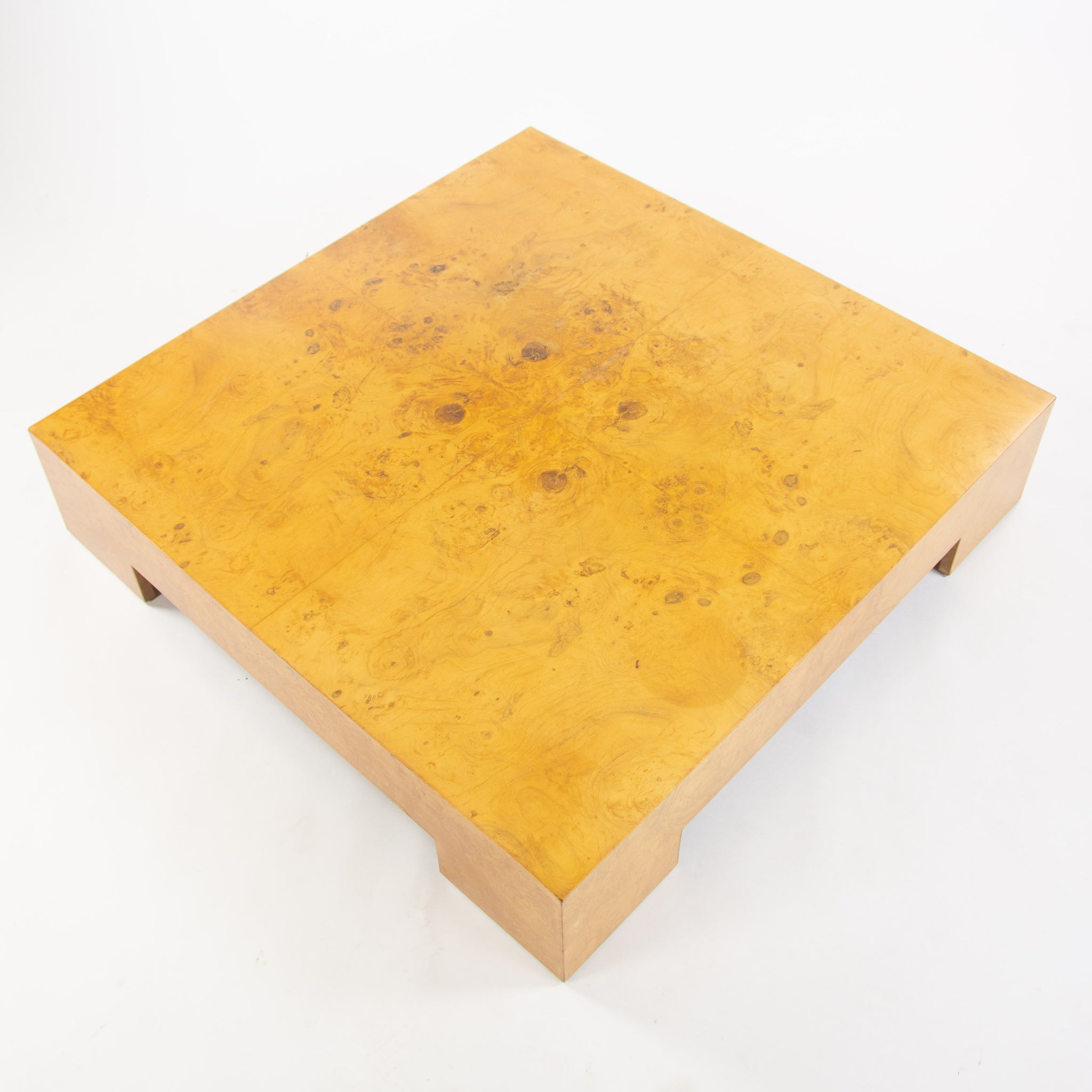 SOLD Milo Baughman for Thayer Coggin 1970's Cocktail Coffee Table Maple Burled Wood