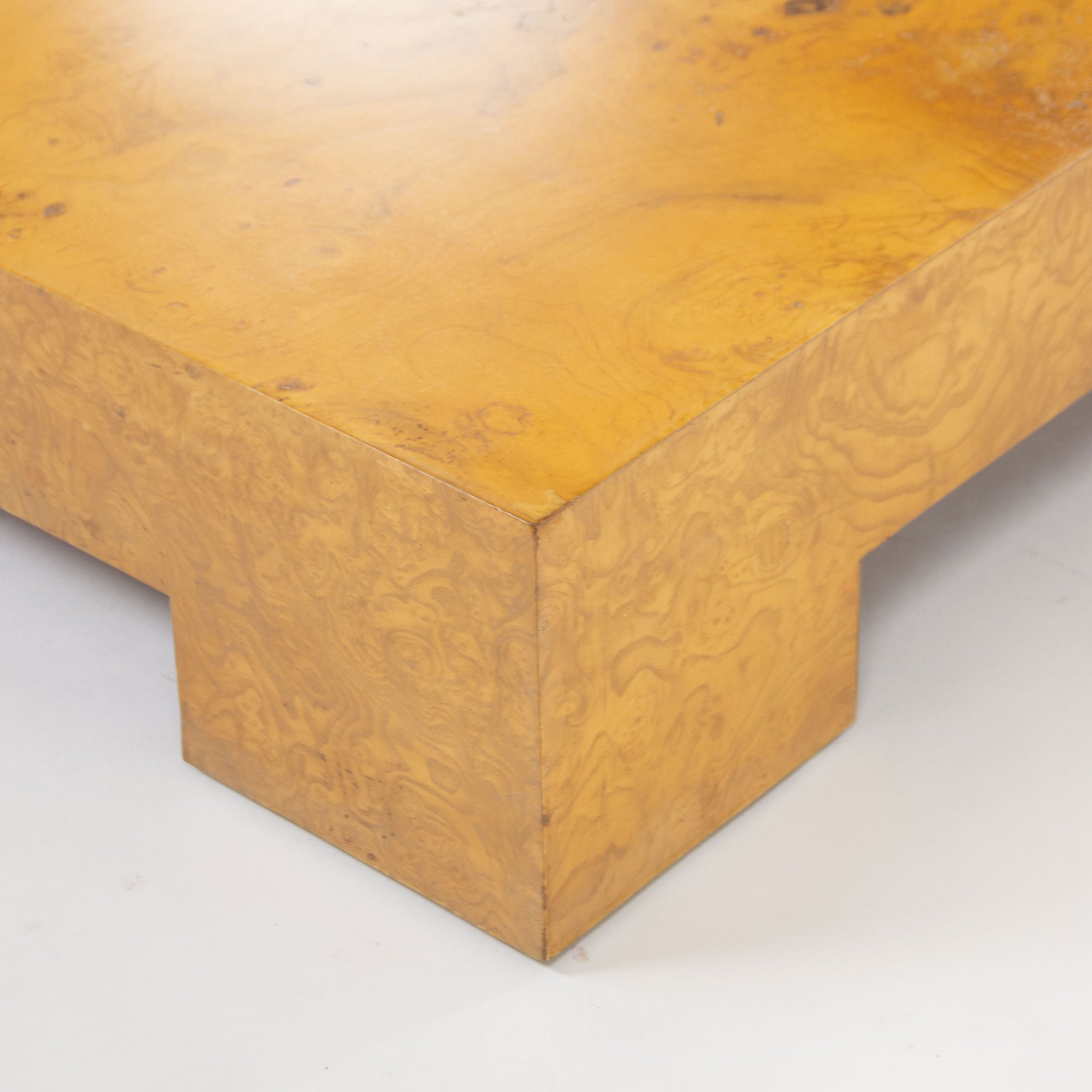 SOLD Milo Baughman for Thayer Coggin 1970's Cocktail Coffee Table Maple Burled Wood