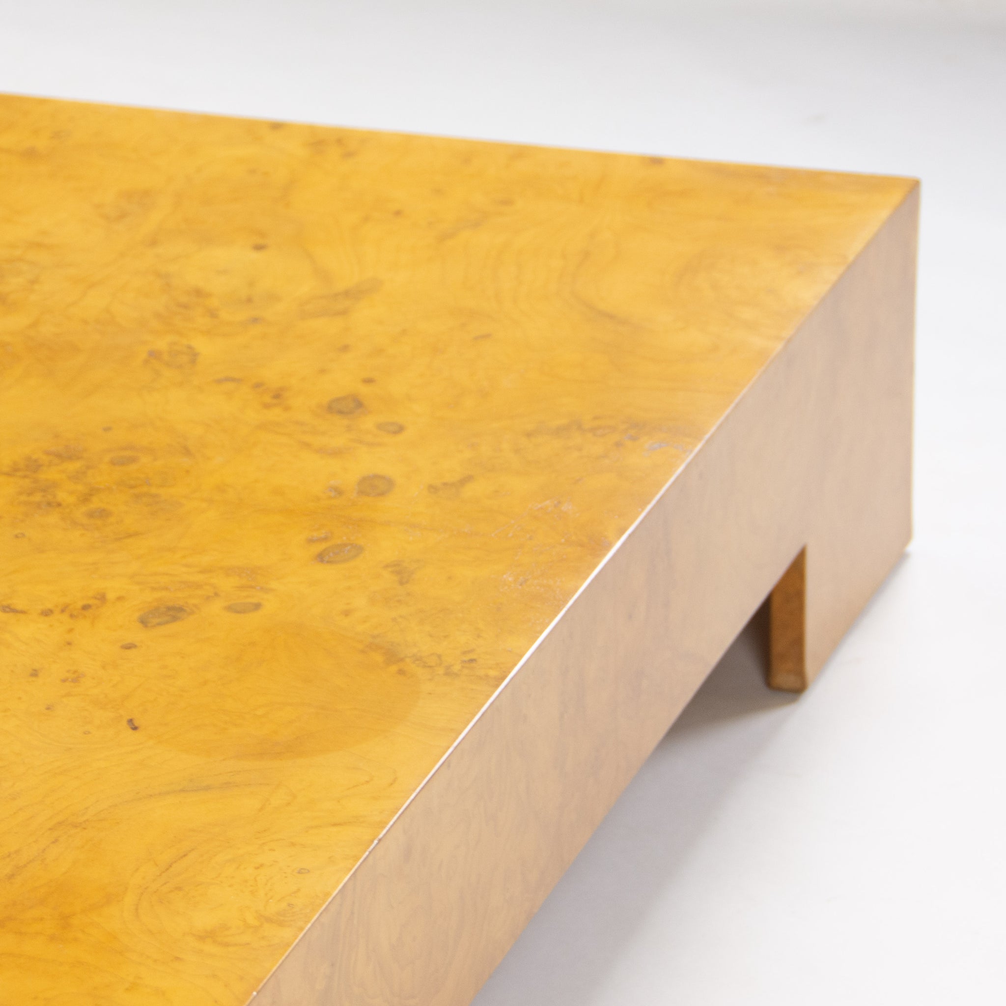 SOLD Milo Baughman for Thayer Coggin 1970's Cocktail Coffee Table Maple Burled Wood