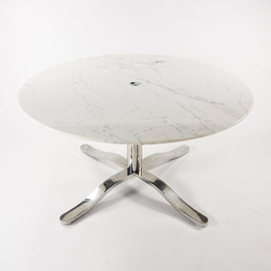 Nicos Zographos White Marble Stainless Alpha Dining Conference Table