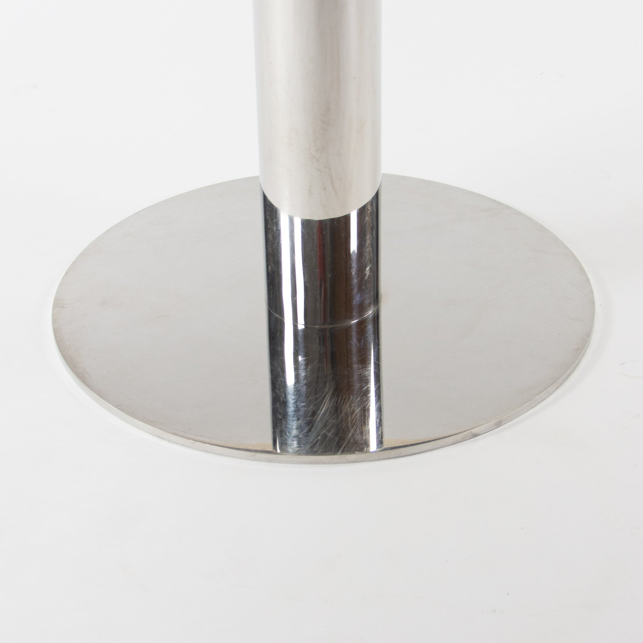 SOLD Nicos Zographos Round Beige Marble Stainless Conference Dining Table