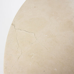 SOLD Nicos Zographos Round Beige Marble Stainless Conference Dining Table