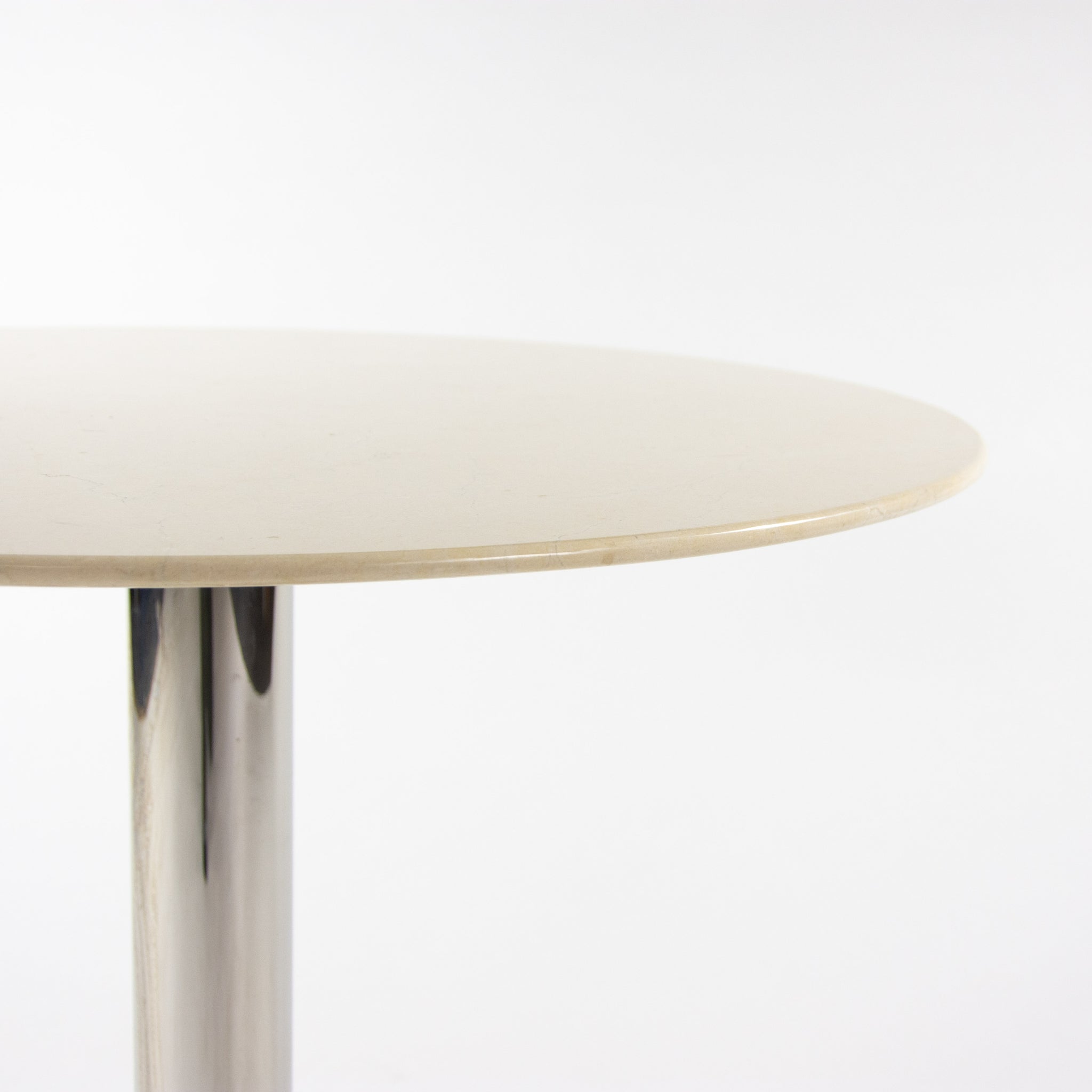 SOLD Nicos Zographos Beige Marble Round Meeting Cafe Office Table