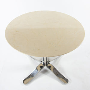 SOLD Nicos Zographos Beige Marble Round Meeting Cafe Office Table