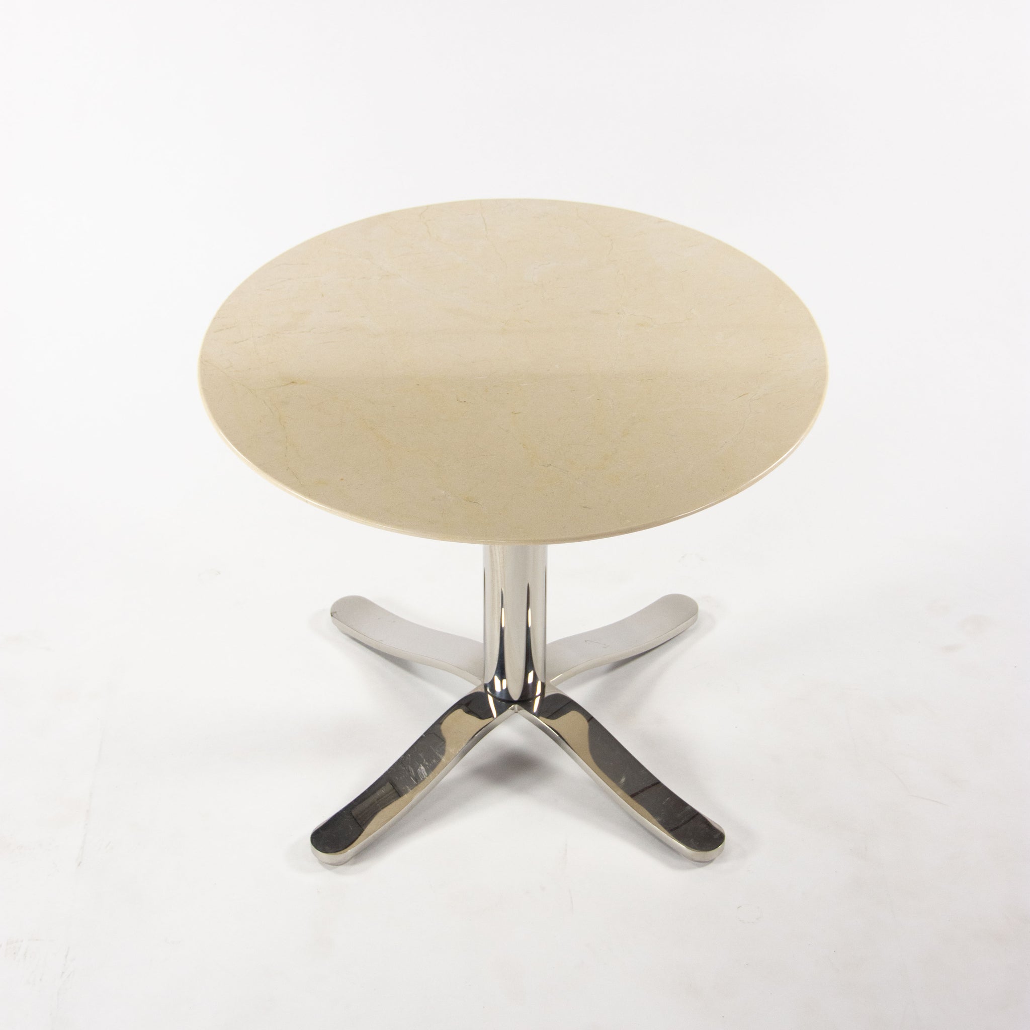 SOLD Nicos Zographos Beige Marble Round Meeting Cafe Office Table
