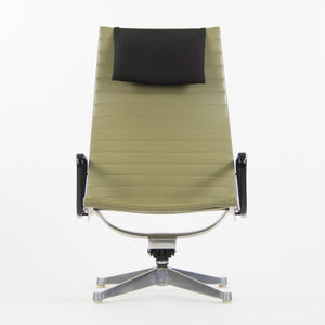 SOLD 1958 Herman Miller Patent Pending Eames Aluminum Group Lounge Chair & Ottoman Green Naugahyde