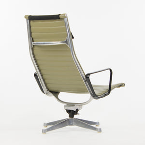 SOLD 1958 Herman Miller Patent Pending Eames Aluminum Group Lounge Chair & Ottoman Green Naugahyde