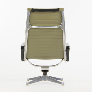 SOLD 1958 Herman Miller Patent Pending Eames Aluminum Group Lounge Chair & Ottoman Green Naugahyde