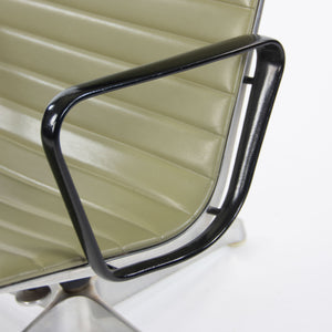 SOLD 1958 Herman Miller Patent Pending Eames Aluminum Group Lounge Chair & Ottoman Green Naugahyde