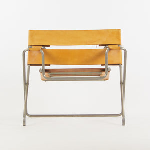 SOLD 1970s Marcel Breuer for Tecta Bauhaus B4 D4 Folding Chairs in Tan Leather Pair