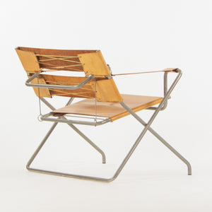 SOLD 1970s Marcel Breuer for Tecta Bauhaus B4 D4 Folding Chairs in Tan Leather Pair