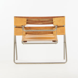 SOLD 1970s Marcel Breuer for Tecta Bauhaus B4 D4 Folding Chairs in Tan Leather Pair