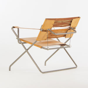 SOLD 1970s Marcel Breuer for Tecta Bauhaus B4 D4 Folding Chairs in Tan Leather Pair