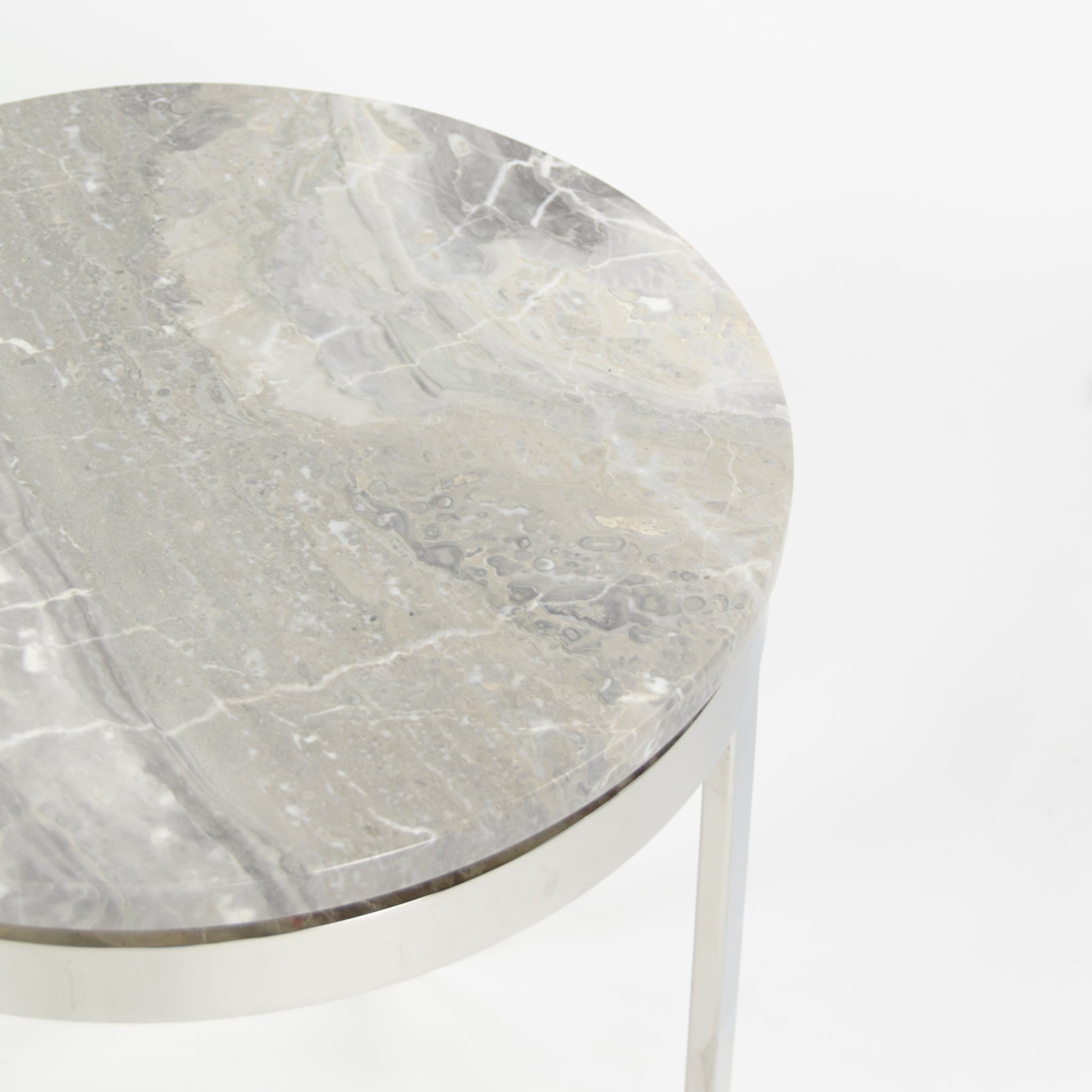 SOLD Nicos Zographos Designs Limited Marble Stainless Side Table
